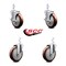 Service Caster 5 Inch Maroon Polyurethane Wheel Swivel 7/8 Inch Square Stem Caster Brakes, 2PK SCC-SQ20S514-PPUB-MRN-TLB-78-2-S-2 - alternate 3